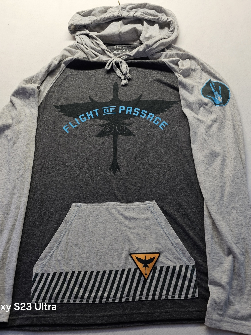 Flight of Passage Mens Long-Sleeve Hooded Tee - Gray/Charcoal